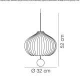 Lampa wisząca ze szkła i mosiądzu Teyran