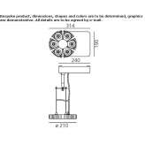 Swivel aluminum LED hanging lamp Oradell