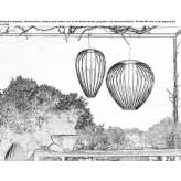 Metal outdoor hanging lamp Iturbide