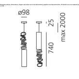 LED hanging lamp made of anodized aluminum Agighiol