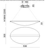 LED hanging lamp made of PMMA Pitres