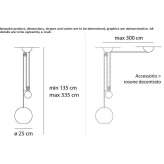 Metalowa lampa wisząca halogenowa Erzin