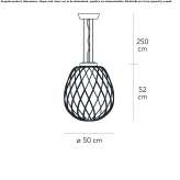 Hanging lamp made of glass and metal Virrat