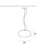 Lampa wisząca z dmuchanego szkła Zetten