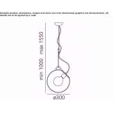 Lampa wisząca ze szkła i stali Clabecq