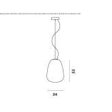 Lampa wisząca z dmuchanego szkła Zetten