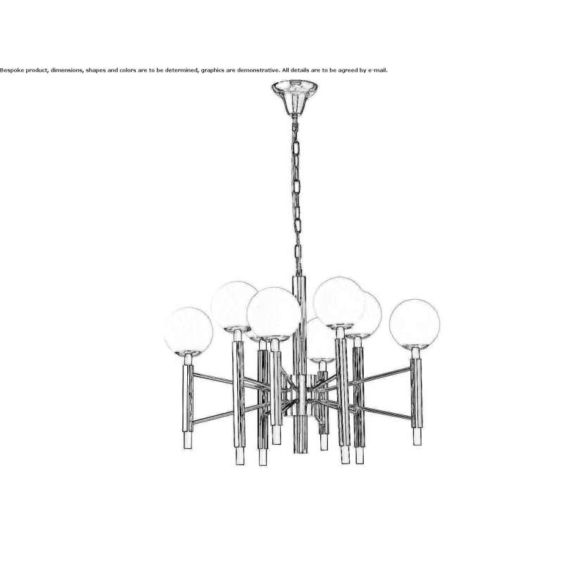 LED hanging lamp, chrome-plated Uvalde