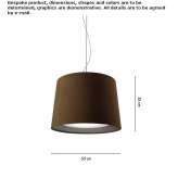 Pendant lamp made of suede fabric Aubin