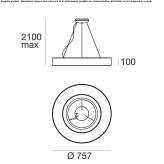 LED hanging lamp made of polyethylene Wagrain