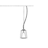 Modern hanging lamp made of glass and aluminum Gerger