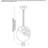 Lampa wisząca ze szkła i mosiądzu Mutki