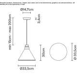 Pyrex® LED hanging lamp Sattledt