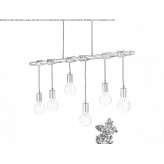 Adjustable, chrome-plated hanging lamp Uvalde