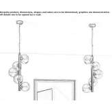 Lampa wisząca LED z dmuchanego szkła i metalu Uvalde