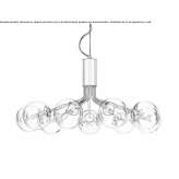 LED hanging lamp made of blown glass and metal Uvalde