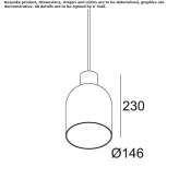 Lampa wisząca z dmuchanego szkła Bords