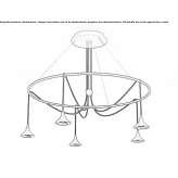 Adjustable brass LED chandelier Larino