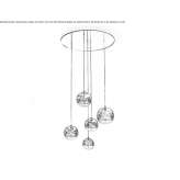 LED hanging lamp made of borosilicate glass Henty