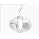 LED hanging lamp made of glass and aluminum Nebug