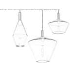 LED hanging lamp made of blown glass Poli