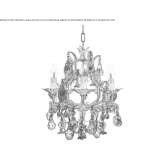 Handmade Murano glass chandelier Hesdin