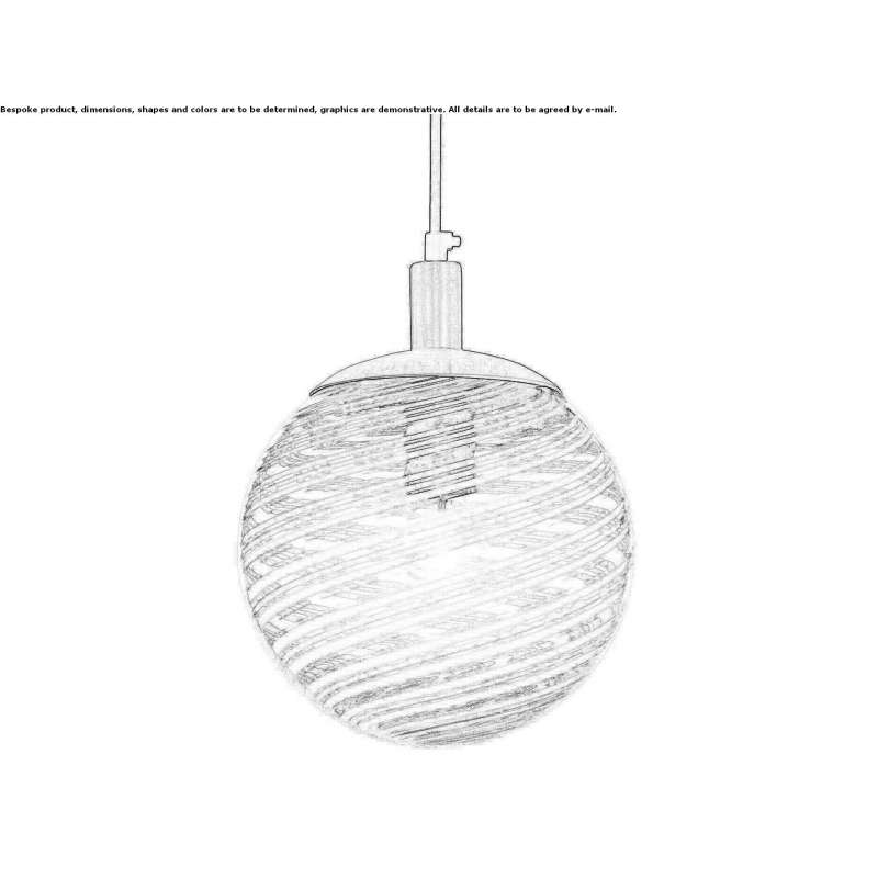 Hanging lamp made by hand from blown glass Cavedago