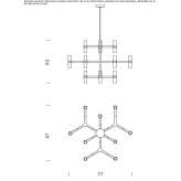 Chandelier made of die-cast aluminum Oliena