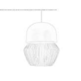 Bamboo LED hanging lamp with direct and indirect light Syston