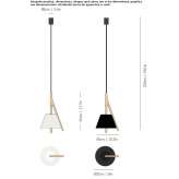 LED hanging lamp made of steel and wood Booral