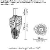 Cristalflex® LED hanging lamp Sesena