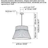 Polycarbonate hanging lamp Faenza