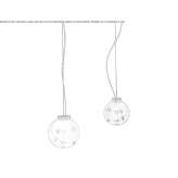 LED hanging lamp made of glass Guapiles