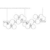 Horizontal wrought iron chandelier Totness