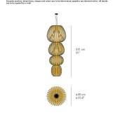 Handmade hanging lamp made of wooden veneer Colonno