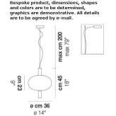 LED hanging lamp made of glass Museros