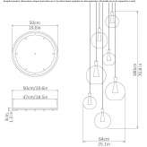 LED hanging lamp made of brass and glass Azinhaga