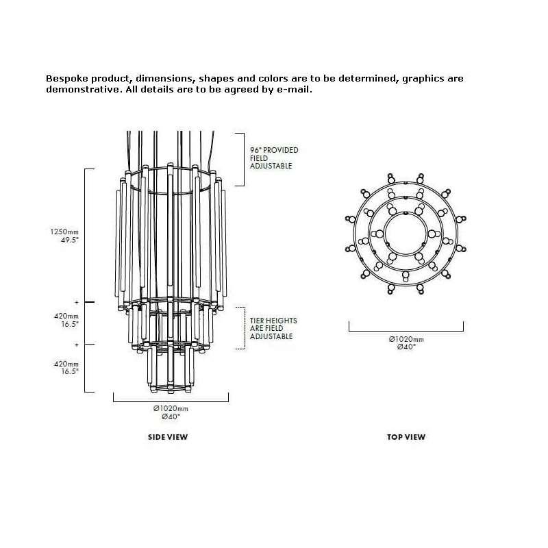LED chandelier made of aluminum and acrylic Wurzen