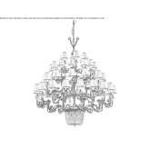 Brass LED chandelier with crystals Bruck