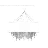 Textile hanging lamp with crystals Rake