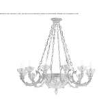 LED chandelier made of crystal and brass Fleet