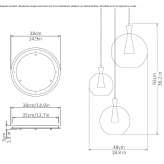 LED hanging lamp made of brass and glass Azinhaga