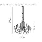 Iron LED chandelier Deftinge