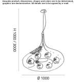 Lampa wisząca z malowanego metalu Pestyaki