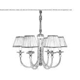 Brass and fabric LED chandelier Morteni