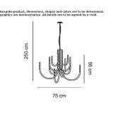 Iron LED chandelier Deftinge