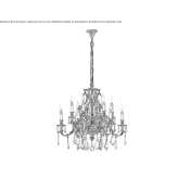 Brass LED chandelier with crystals Jiguani