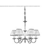 Brass and fabric LED chandelier Sollana