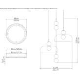 Lampa wisząca LED ze szkła i mosiądzu Ferrier