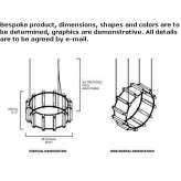 LED hanging lamp made of aluminum and acrylic Wurzen