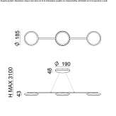 Aluminum LED hanging lamp Macamic